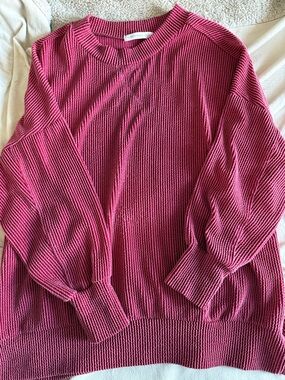 Altr’d State Ribbed Crewneck Top- Red 
size M